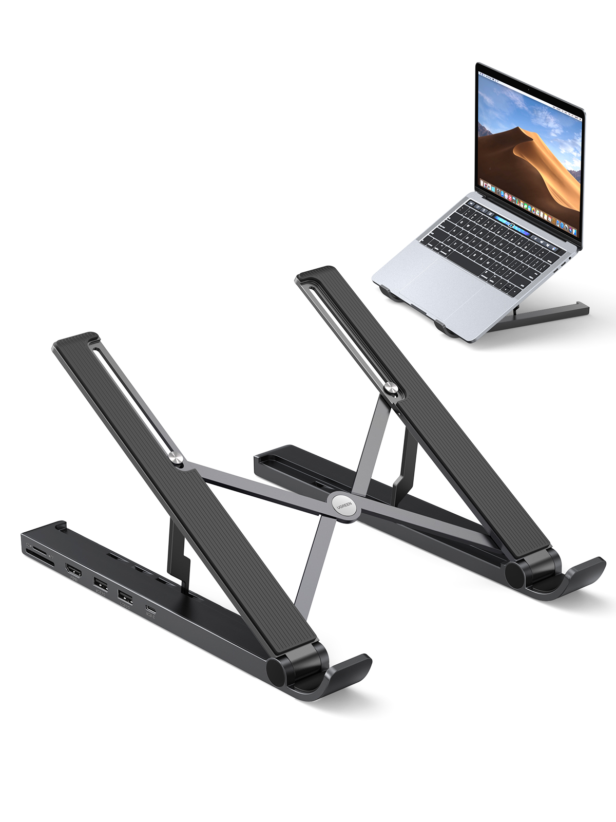 UGREEN Foldable 5 IN 1 Laptop Stand Docking Station（Height adjustment）