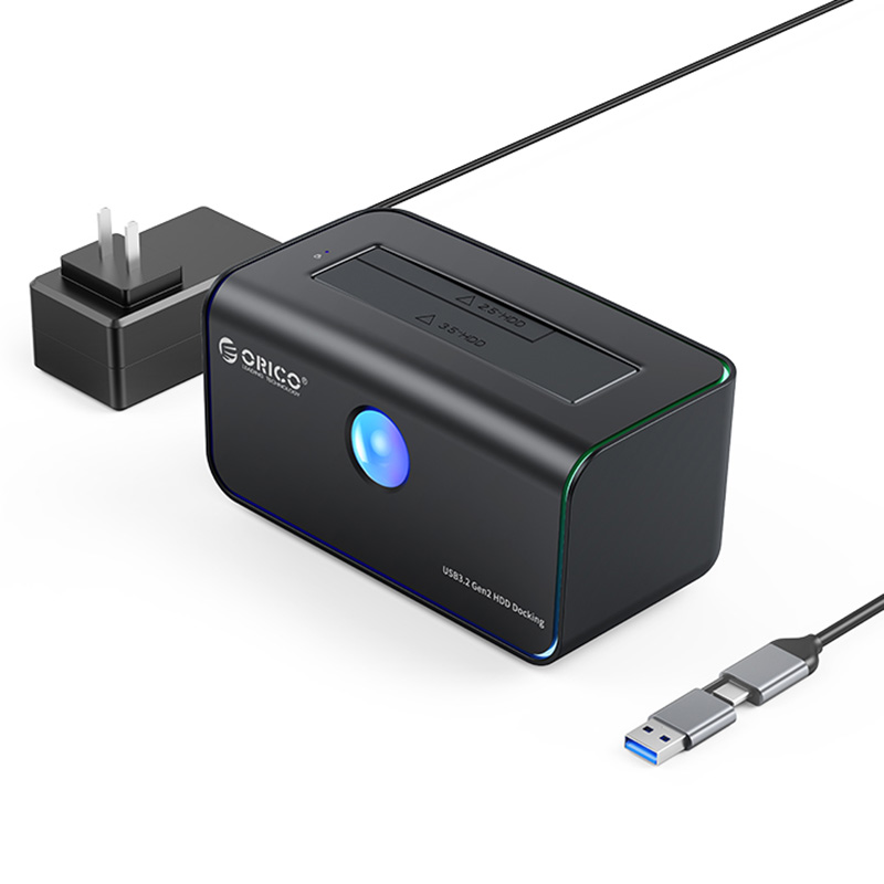 Orico 2.5in/3.5in HDD/SSD Adjustable RGB Single Bay Dock