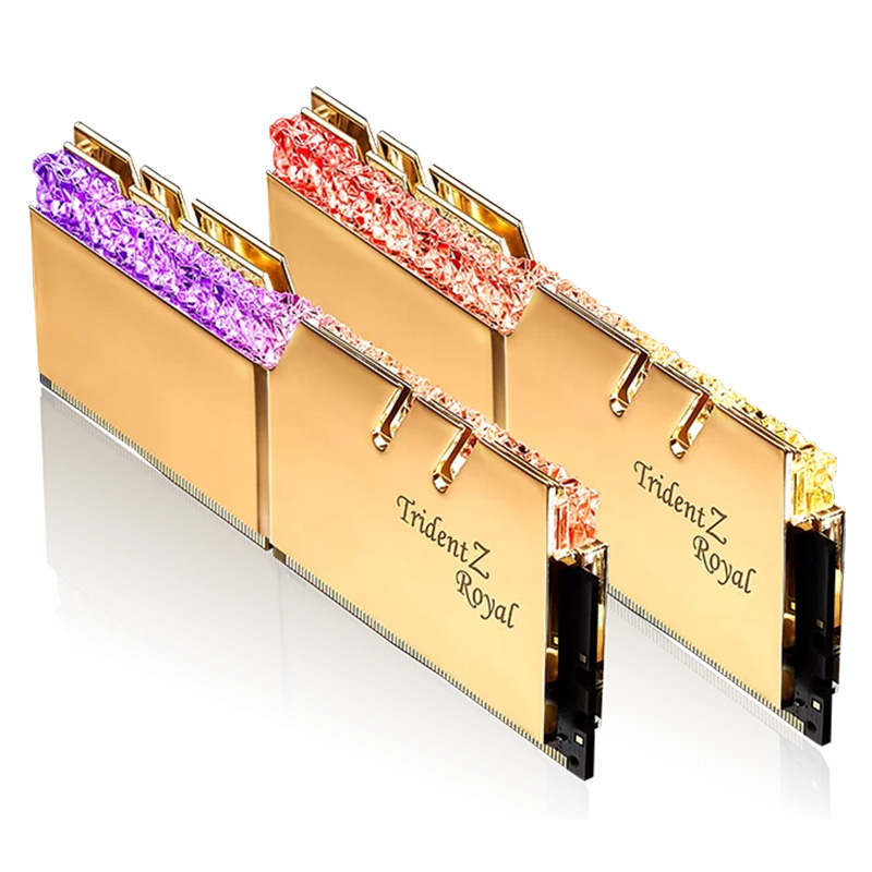 G.Skill 16GB (2x8GB) F4-3600C18D-16GTRG Trident Z Royal 3600MHz CL18 DDR4 RAM - Gold