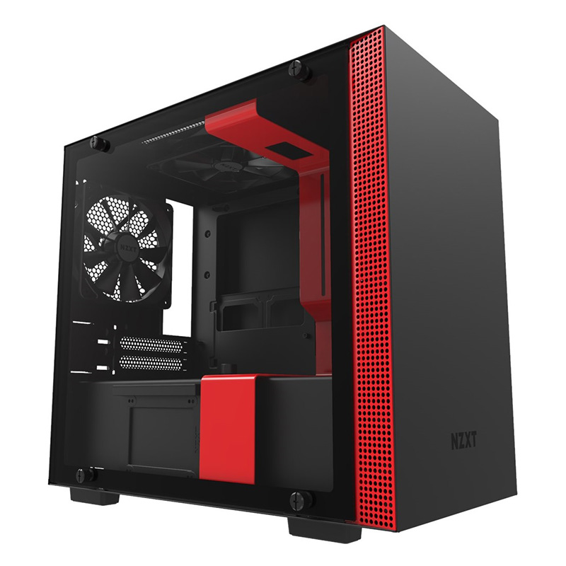 NZXT H210 Tempered Glass Mini Tower ITX Case - Matte Red