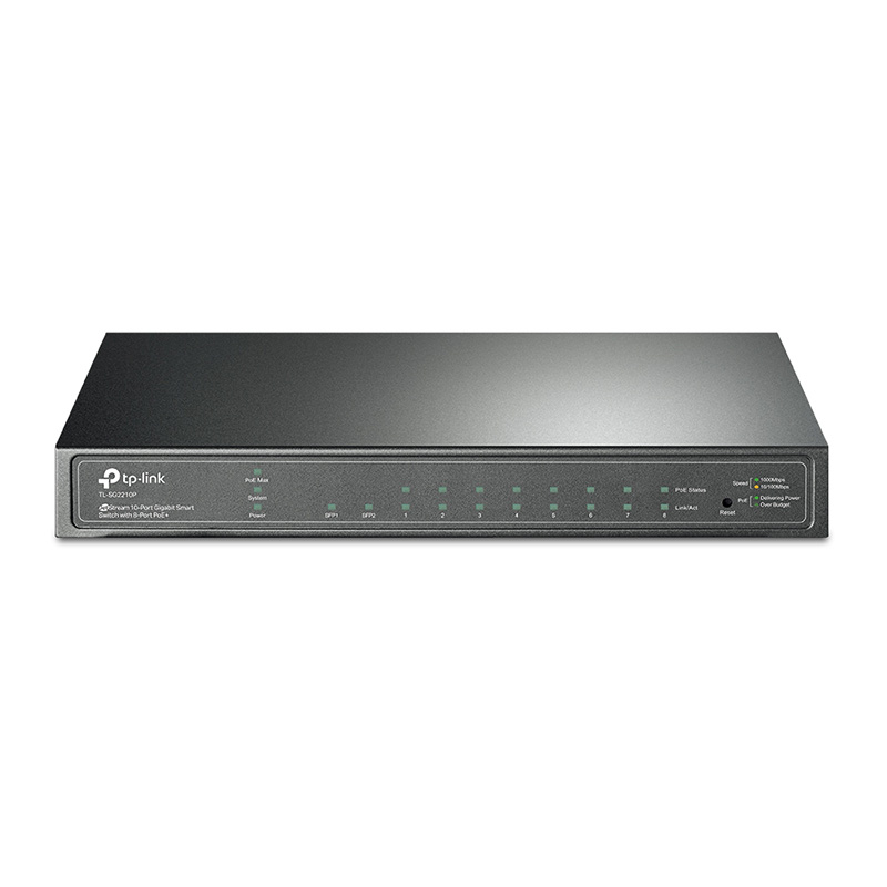 TP-Link JetStream 8-Port Gigabit Smart PoE+ Switch with 2 SFP Slots (TL-SG2210P V5)