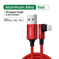 UGREEN Angled Lightning To USB 2.0 A Male Cable(90°  Angle) - 1M Red