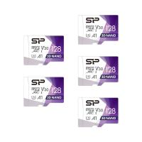 Silicon Power Superior PRO 128GB Micro SD Card, 4K/HD, 100MB/s Read, U3, C10, A1, V30 with Adapter (5-pack)