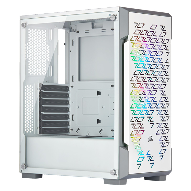 Corsair iCUE 220T Tempered Glass RGB Mid Tower ATX Case - White (CC-9011174-WW)