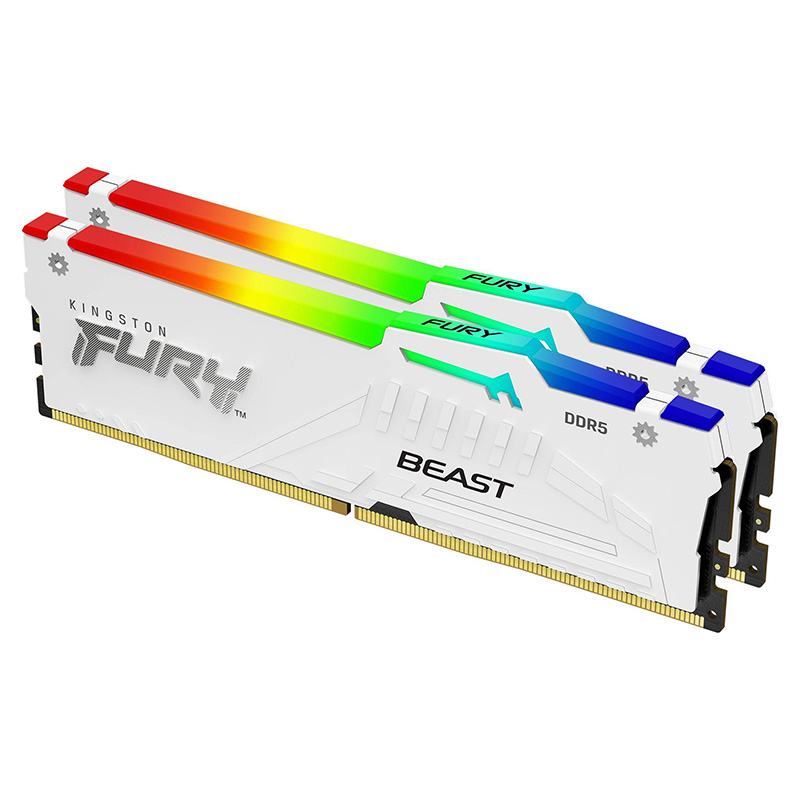 Kingston 32GB (2x16GB) KF560C40BWAK2-32 Fury Beast RGB 6000MT/s DIMM DDR5 RAM - White