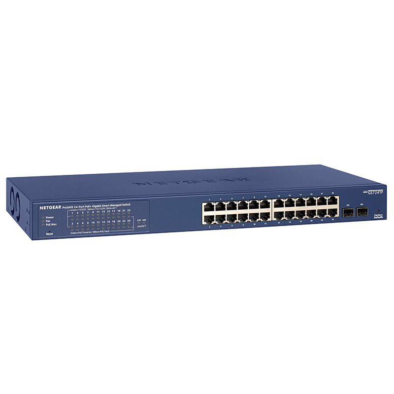 Netgear GS724TP-200AJS 24-Port Gigabit PoE+ Smart Managed Pro Switch with 2 SFP