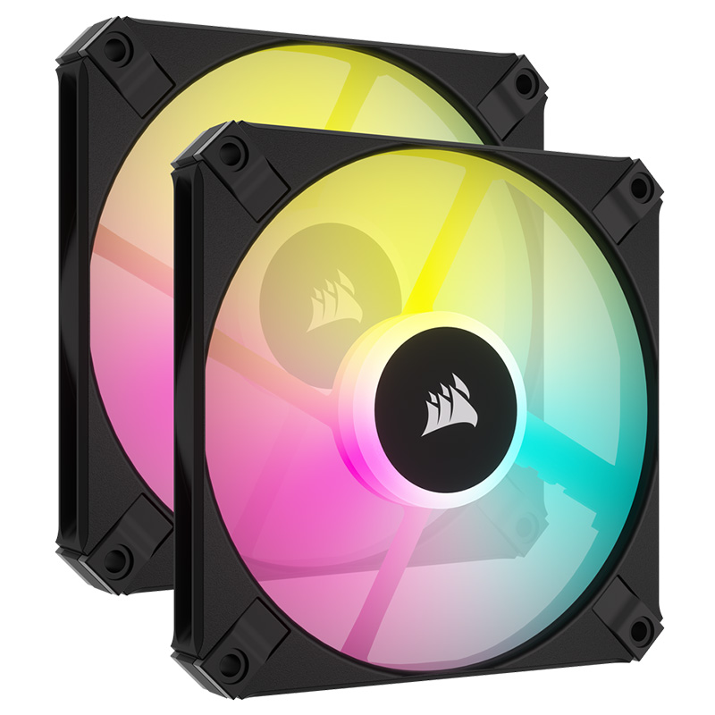 Corsair iCUE AF120 120mm RGB Slim Black PWM Fan - 2 Pack