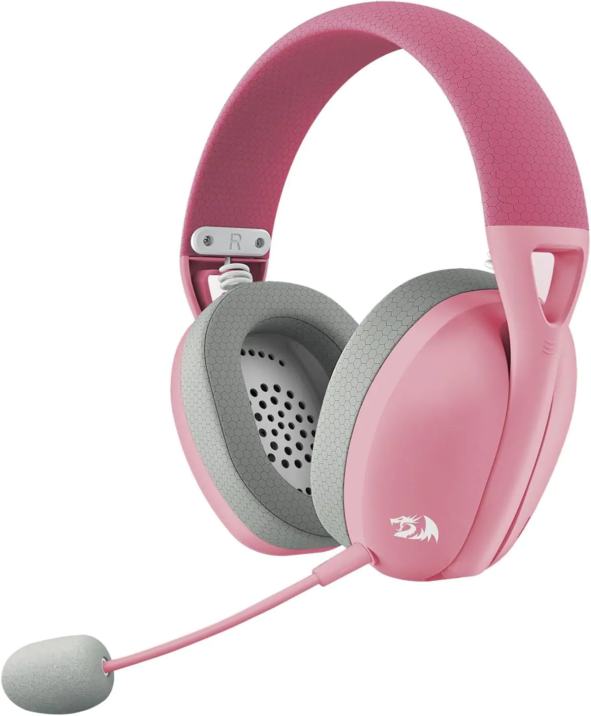 Redragon H848 Bluetooth Wireless Gaming Headset Lightweight 7.1 Surround Sound 40MM Drivers Detachable Microphone Pink msy .au