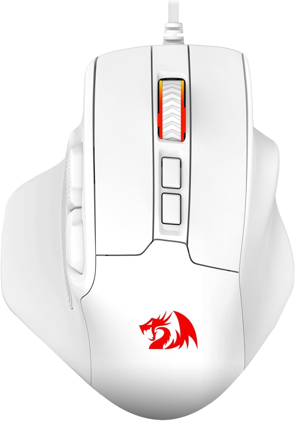 Redragon M806 Bullseye Gaming Mouse, 7 Programmable Buttons Wired RGB Gamer Mouse w/Ergonomic Natural Grip Build, White