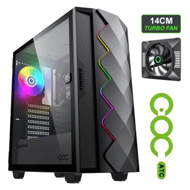 Gamemax Diamond COC Black ATX Mid-Tower Black Chassis 1x ARGB fan 1x ...