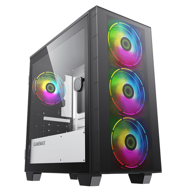 Gamemax Aero Mini MATX black Case White internal 4x ARGB fan - Aero Mini