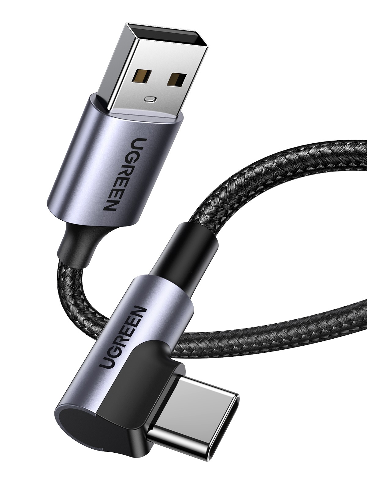 UGREEN Right Angle USB-A to USB-C Cable 1m (Space Gray) - OPENED BOX 73824