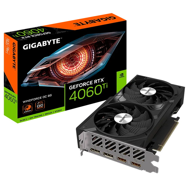 Gigabyte GeForce RTX 4060 Ti WindForce OC 8G Graphics Card (GV-N406TWF2OC-8GD)