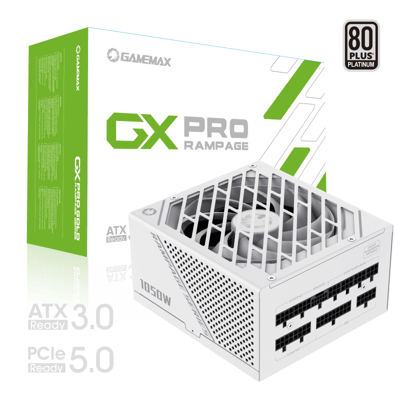 Gamemax GX-1050 PRO White 1050W 80+Platinum Power Supply ATX3.0 PCIE5.0