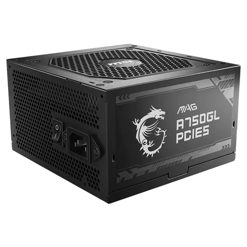 MSI 750W MAG A750GL 80+ Gold Modular PCIe 5.1 ATX 3.1 Power Supply