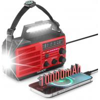 [10000mAh Battery] Raddy SW10 Emergency Radio, Hand Crank Solar, AM FM NOAA Radio with Rechargeable Battery Flashlight SOS Alarm Compass, Power Bank f