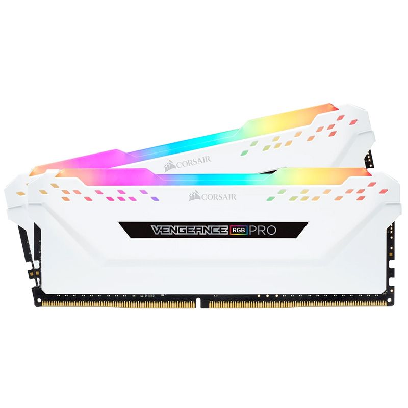 Corsair Vengeance Pro RGB 16GB (2x8GB) C16 3200MHz DDR4 RAM - White (CMW16GX4M2C3200C16W)