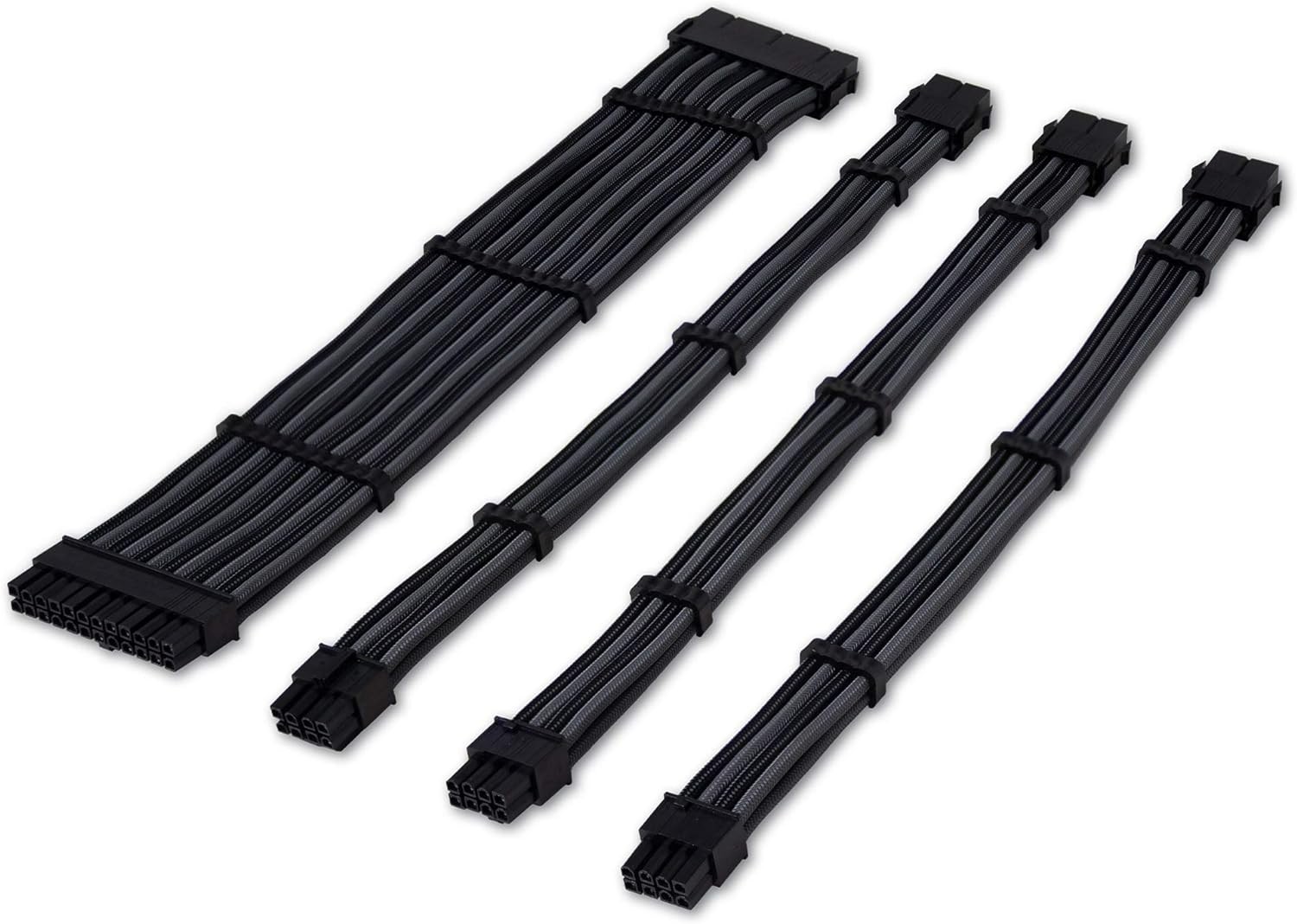 Tecware Flex Sleeved Extension Cables Set (Black/Grey) TWAC-FLEXBKGR