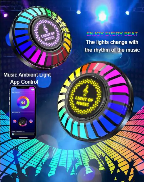 RGB Sound Control Light Car Ambient Light Voice-Activated Pickup