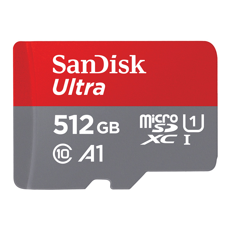 SanDisk 512GB Ultra UHS-I Class 10 U1 A1 MicroSDXC Card with Adapter