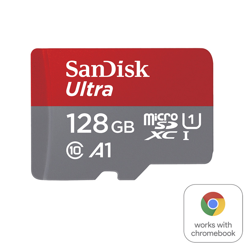 SanDisk Ultra 128GB A1 C10 U1 120MB/s MicroSDXC Card for Chromebook