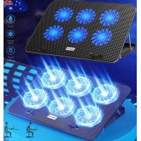 Laptop Cooling Pad with 6 Cooling Fans Adjustable Laptop Cooler Stand Quiet Notebook Cooler Pad Portable Gaming Laptop Cooler Stand 2023 Upgrade