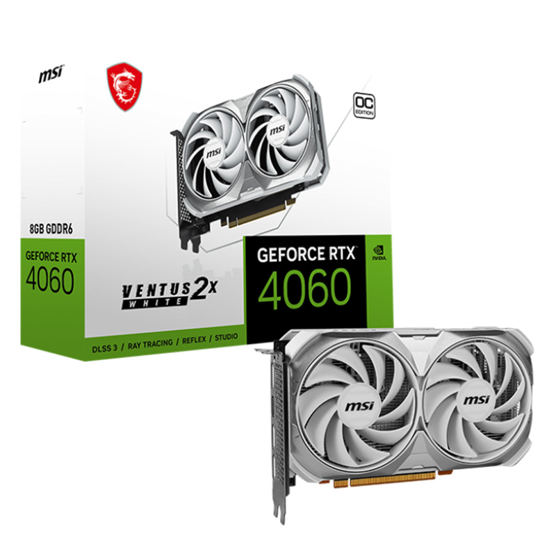 MSI GeForce RTX 4060 Ventus 2X White 8G OC Graphics Card (GeForce RTX 4060 VENTUS 2X WHITE 8G OC)