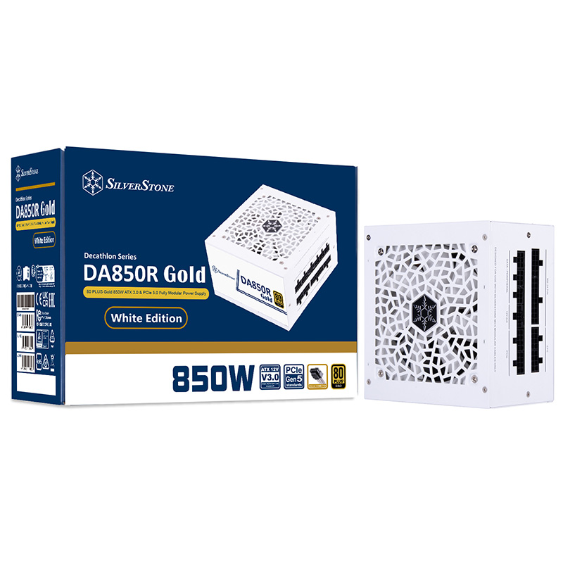 SilverStone 850W 80+ Gold Power Supply - White (SST-DA850R-GMA-WWW)