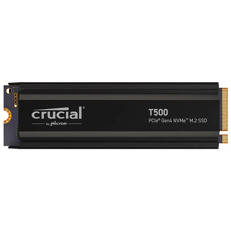 Crucial T500 ヒートシンク付き 1TB SSD PCIe Gen 4 Crucial T500 1TB CT1000T500SSD5 PCIe 4.0 M.2 2280 NVMe SSD with