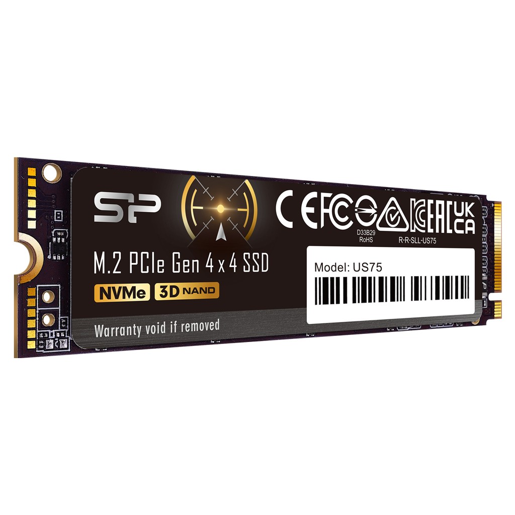 Silicon Power 500GB US75 PCIe Gen4 R/W up to 7,000/6,500 MB/s M.2 NVMe SSD