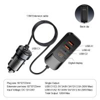 Mobile-Phone-Accessories-SEEDREAM-Car-Charger-4-Port-120W-max-with-1-5m-Extension-Cable-for-Rear-Seats-Car-Cigarette-Lighter-Adapter-with-LED-Digital-Display-PD-30W-QC-30W-3