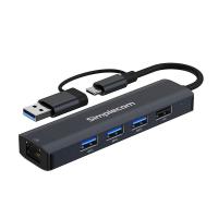 USB-Hubs-Simplecom-CHN435-USB-C-and-USB-A-to-4-Port-USB-HUB-with-Gigabit-Ethernet-Adapter-1