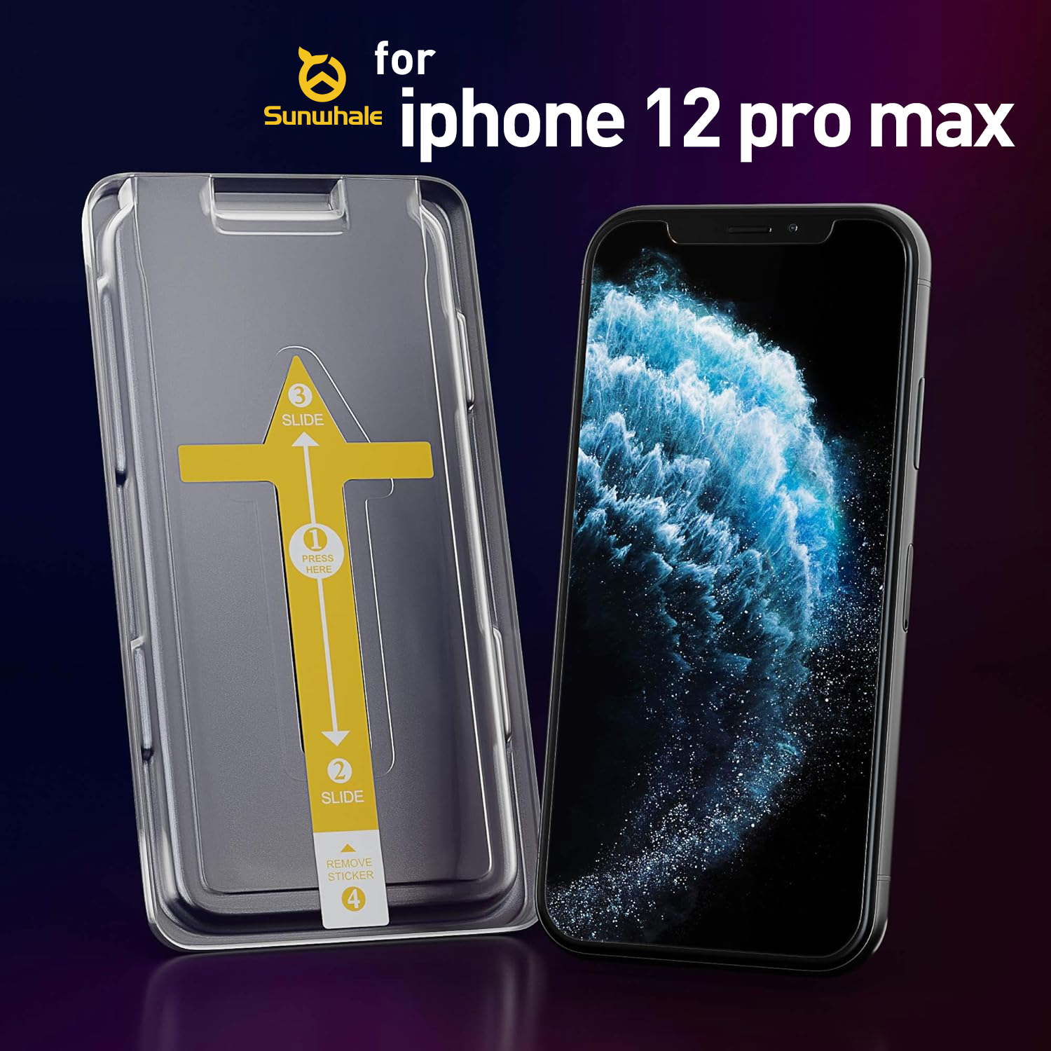 Sunwhale for iPhone 12 pro max Screen Protector [Auto Alignment Kit]