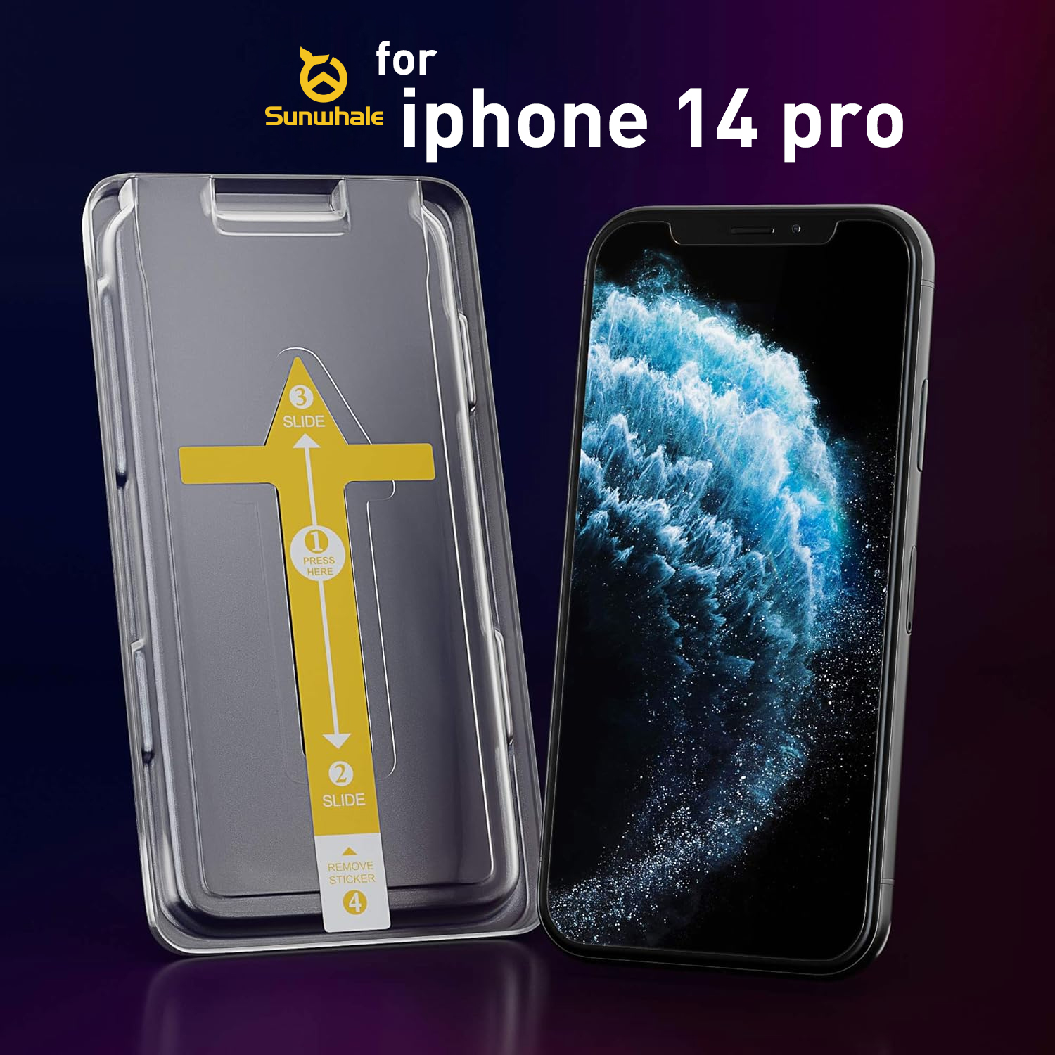 Sunwhale for iPhone 14 pro Screen Protector  [Auto Alignment Kit]