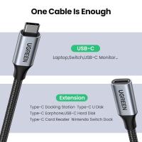 Mobile-Phone-Accessories-UGREEN-USB-C-Male-to-USB-C-Female-Gen2-Alu-Case-Braided-Extension-Cable-1m-Space-Gray-7