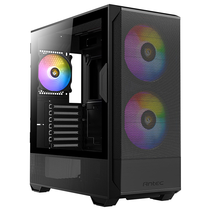 Antec NX416L Tempered Glass Mid Tower ATX Case - Black