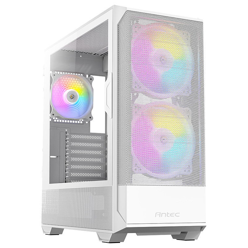 Antec NX416L Tempered Glass Mid Tower ATX Case - White