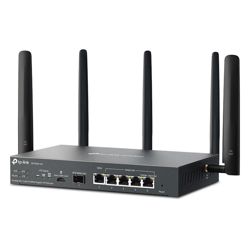 TP-Link Omada 4G+ Cat6 AX3000 Gigabit VPN Router (ER706W-4G)