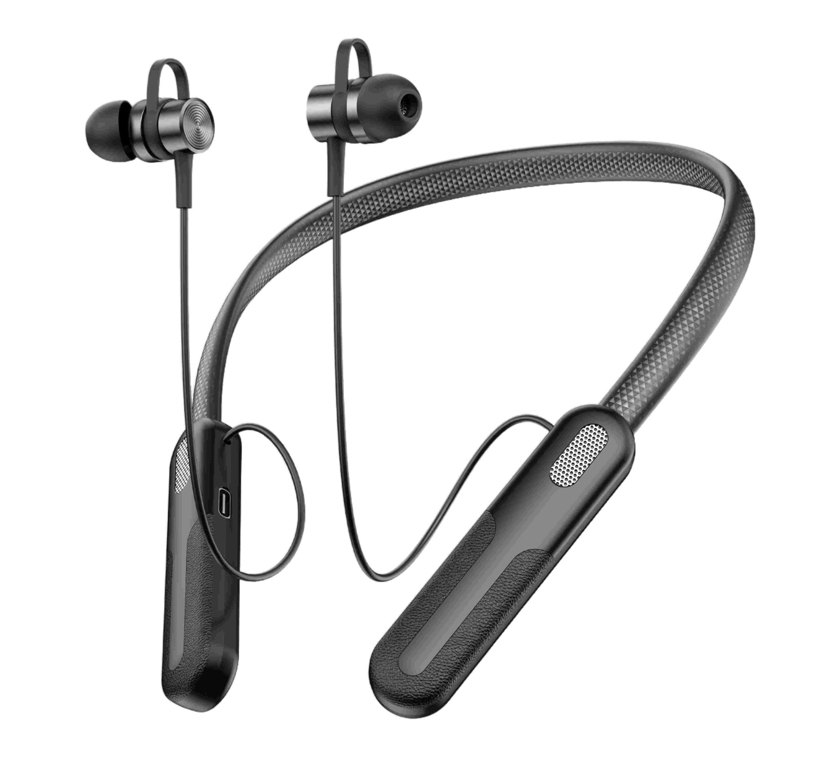 LS-103 Bluetooth Earphones Wireless Headphones Magnetic Sport Neckband Neck-hanging TWS Earbuds Wireless Blutooth Headset with Mic BLACK