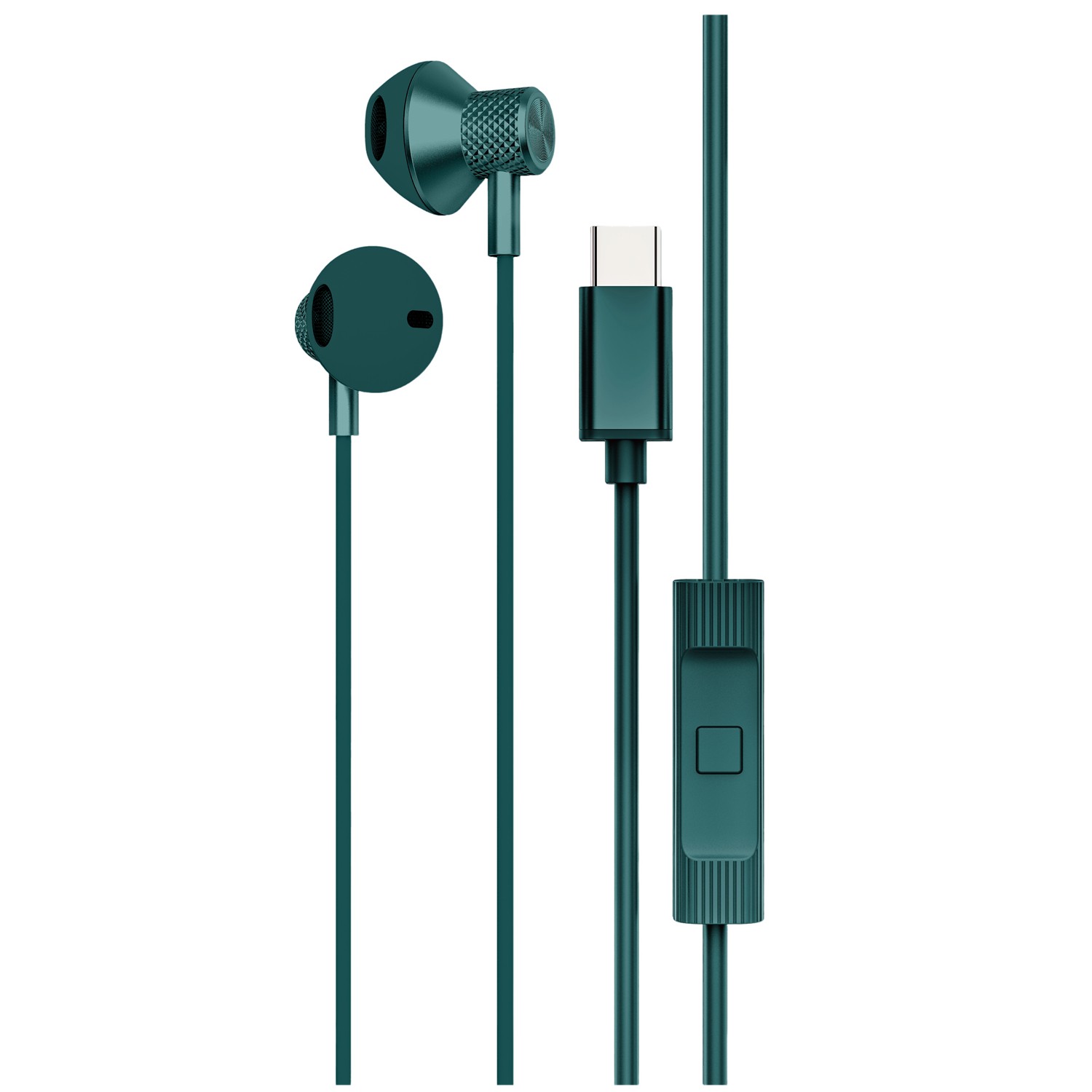 LS-730 In-ear Wired Earphone HiFi Headphones With Subwoofer Earbuds Earphones TYPE-C Music Sports Gaming Headset With Mic GREEN