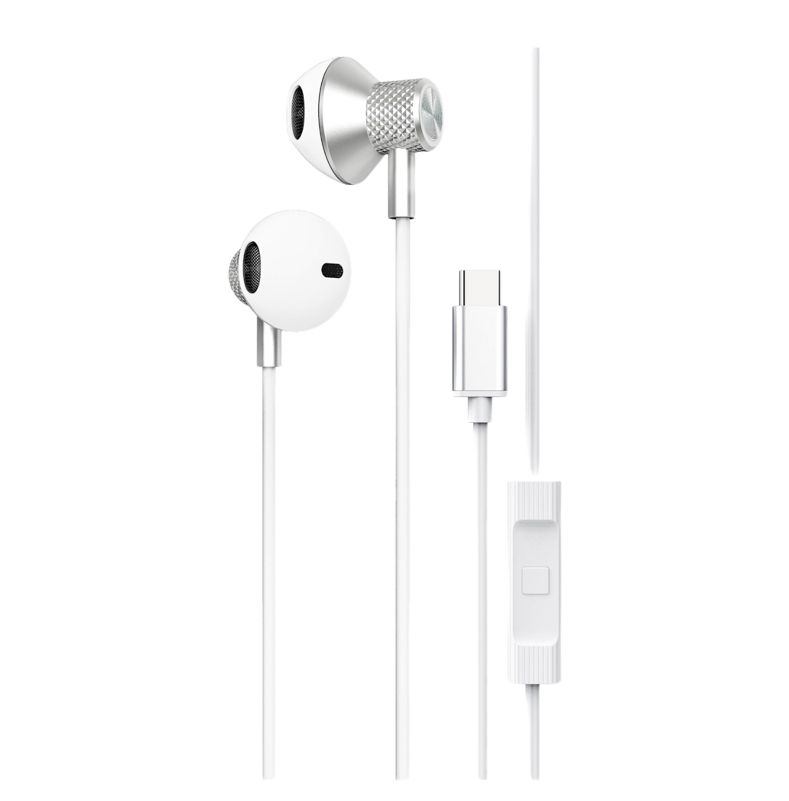 LS-730 In-ear Wired Earphone HiFi Headphones With Subwoofer Earbuds Earphones TYPE-C Music Sports Gaming Headset With Mic White