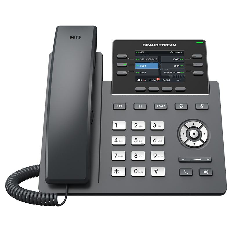 Grandstream 6 Lines 3 SIP Accounts 2.8in Screen PoE + GigE Color IP Phone (GRP2613)