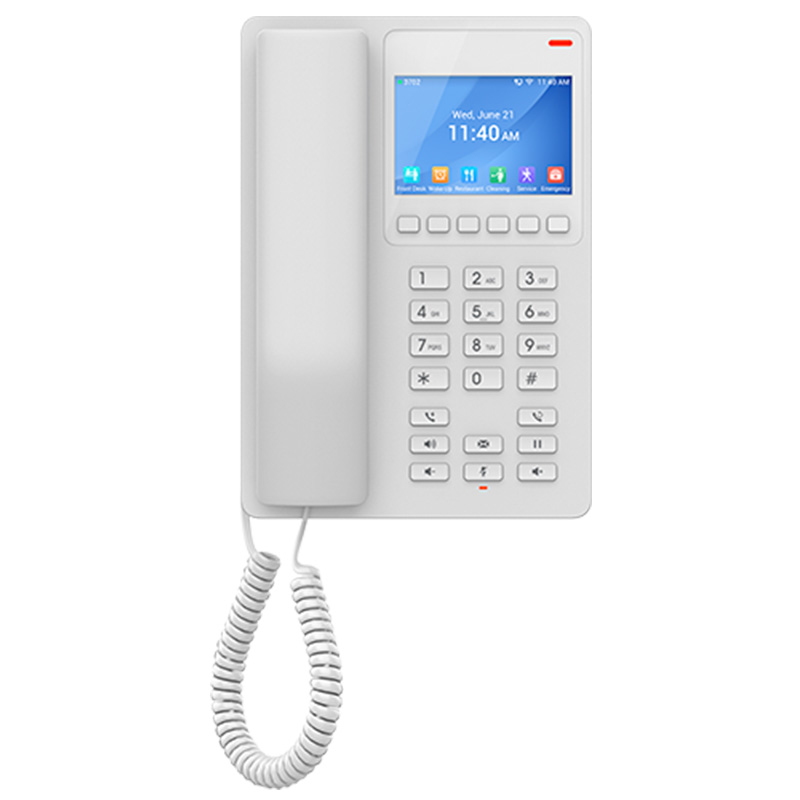 Grandstream Desktop Hotel Phone 3.5in Color LCD PoE Dual-band WiFi 6 - White (GHP630W)