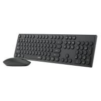 Rapoo Retro Style Key 2.4GHz Wireless Optical Mouse and Keyboard Combo - Black (KBRP-X260S-BLACK)