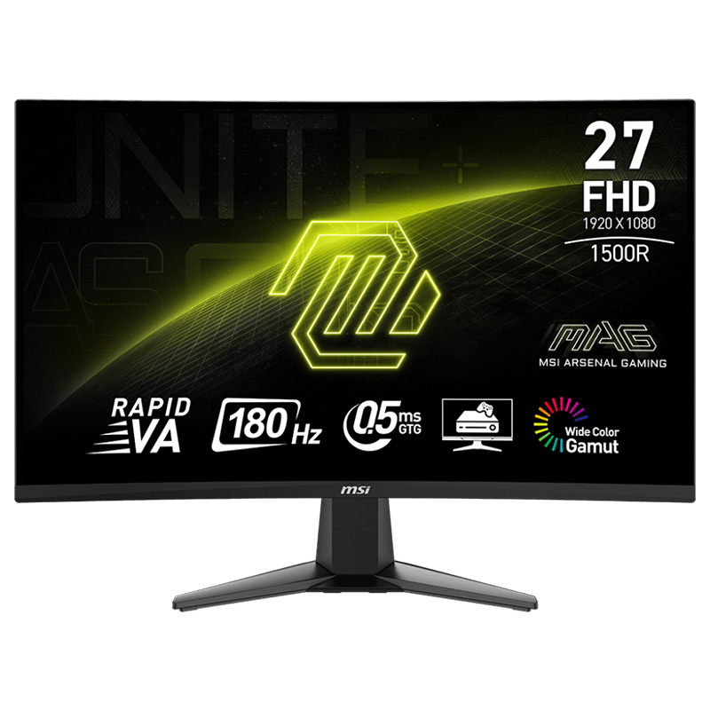 MSI MAG 27in FHD 180Hz Rapid VA Curved Gaming Monitor (MAG 27C6F)