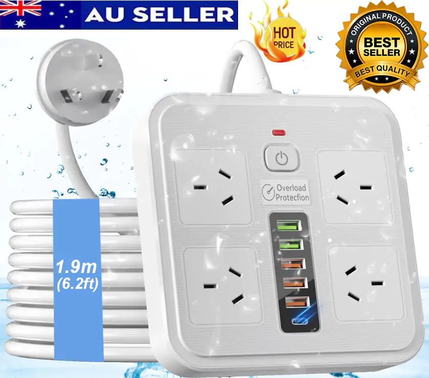 Powerboard USB 10in1 Power Board with Surge Protection Smart USB C