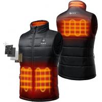ORORO Men's Heated Vest with Battery Pack，Neutral Black，Size: S，Chest: 114CM, Sleeve length: 91.4CM