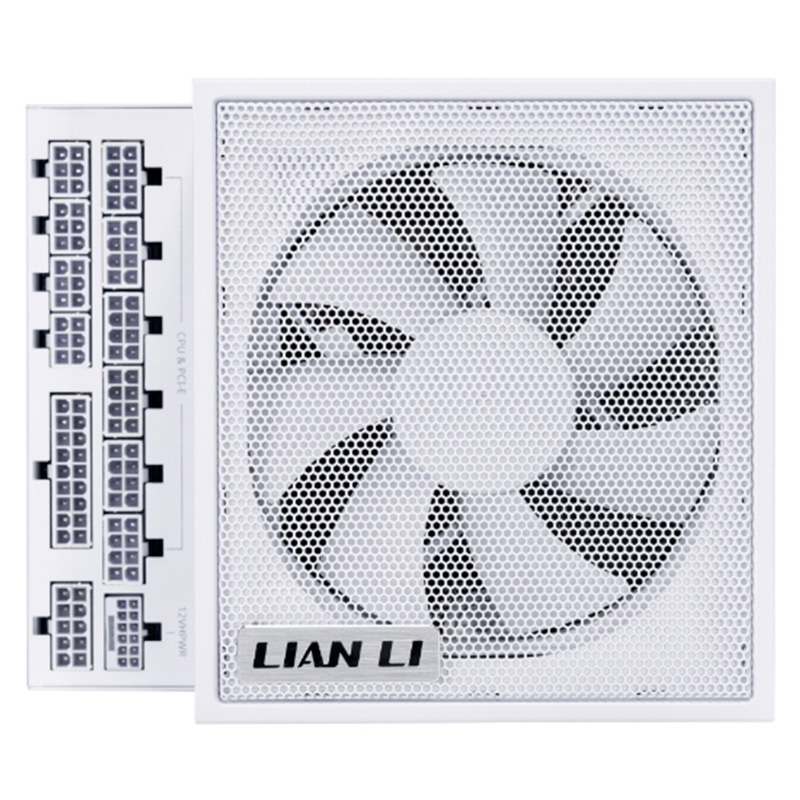 Lian Li 1000W EG1000.WE 80+ Platinum T-Shape ATX Power Supply with 4 Port USB Hub - White (EG1000.WE)