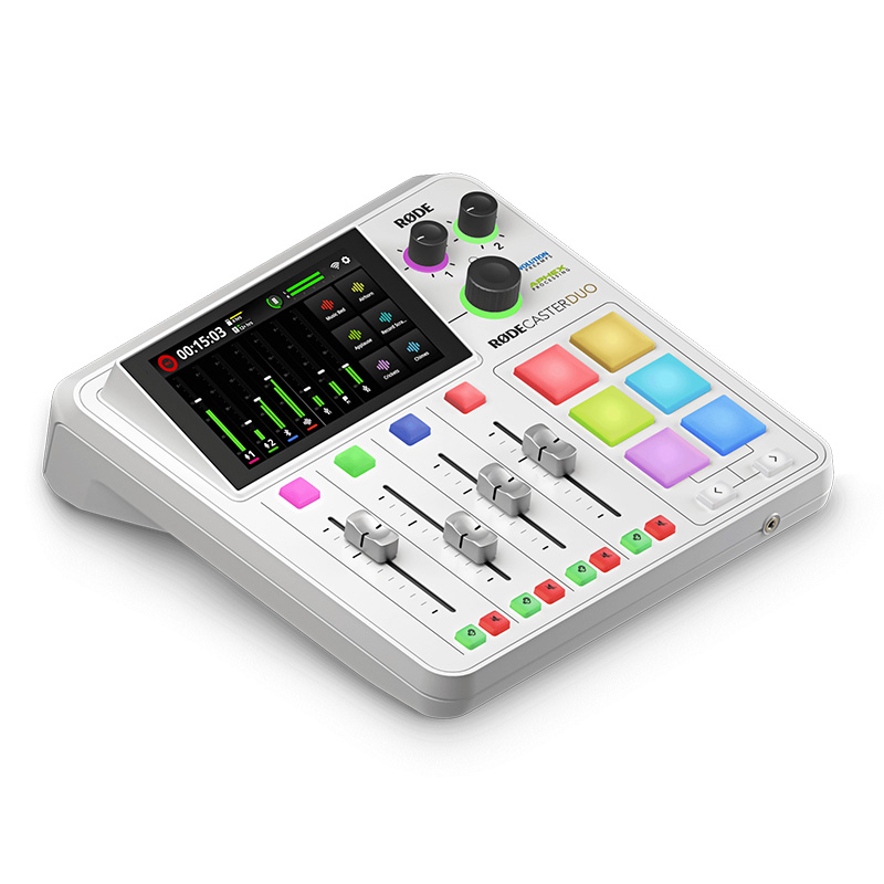 Rode RODECaster Duo Integrated Audio Production Studio Console - White (RCDUOW-I)