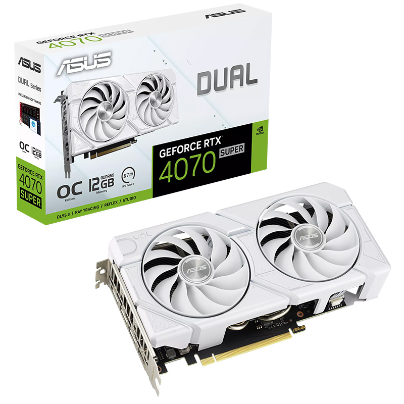 Asus Dual RTX 4070 Super 12G OC EVO White Graphics Card (DUAL-RTX4070S-O12G-EVO-WHITE)